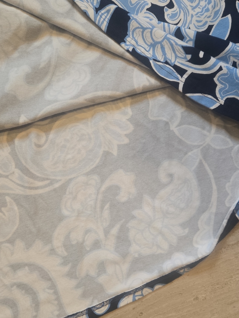 Talbot's Blue/White Dynamic Paisley Print Jersey Maxi Dress - Picture 7 of 11